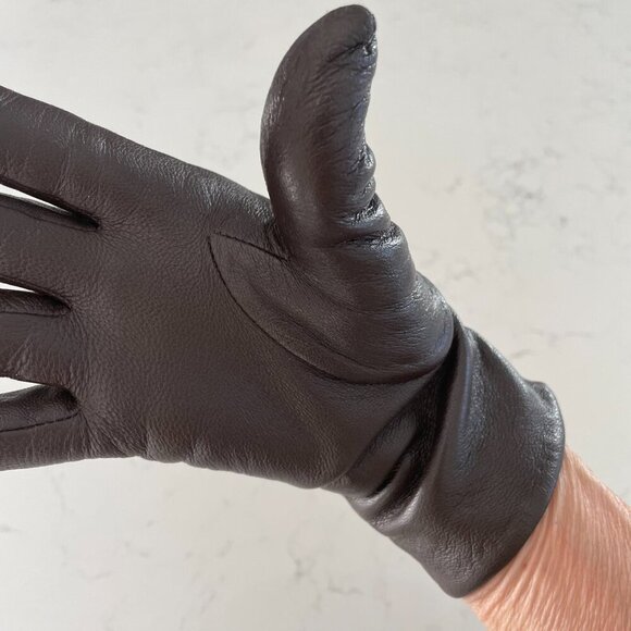 Jessica Leather Acrylic Lined Outdoor Gloves w Silver Embellishment Sz OS NWOT - Picture 7 of 11